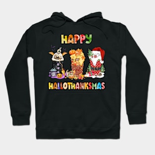 Coffee Halloween Thanksgiving Christmas Happy Hallothanksmas T-Shirt Hoodie